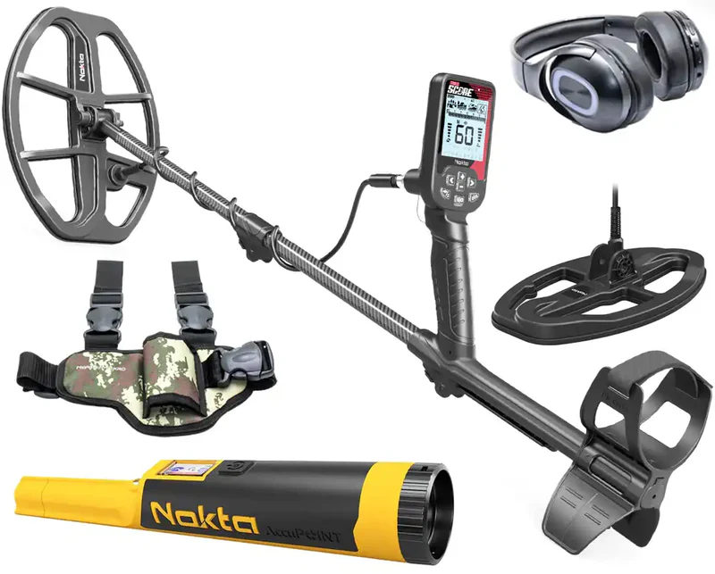 Nokta Triple Score Metalldetektor Pro mit gratis Accupoint und Beinholster