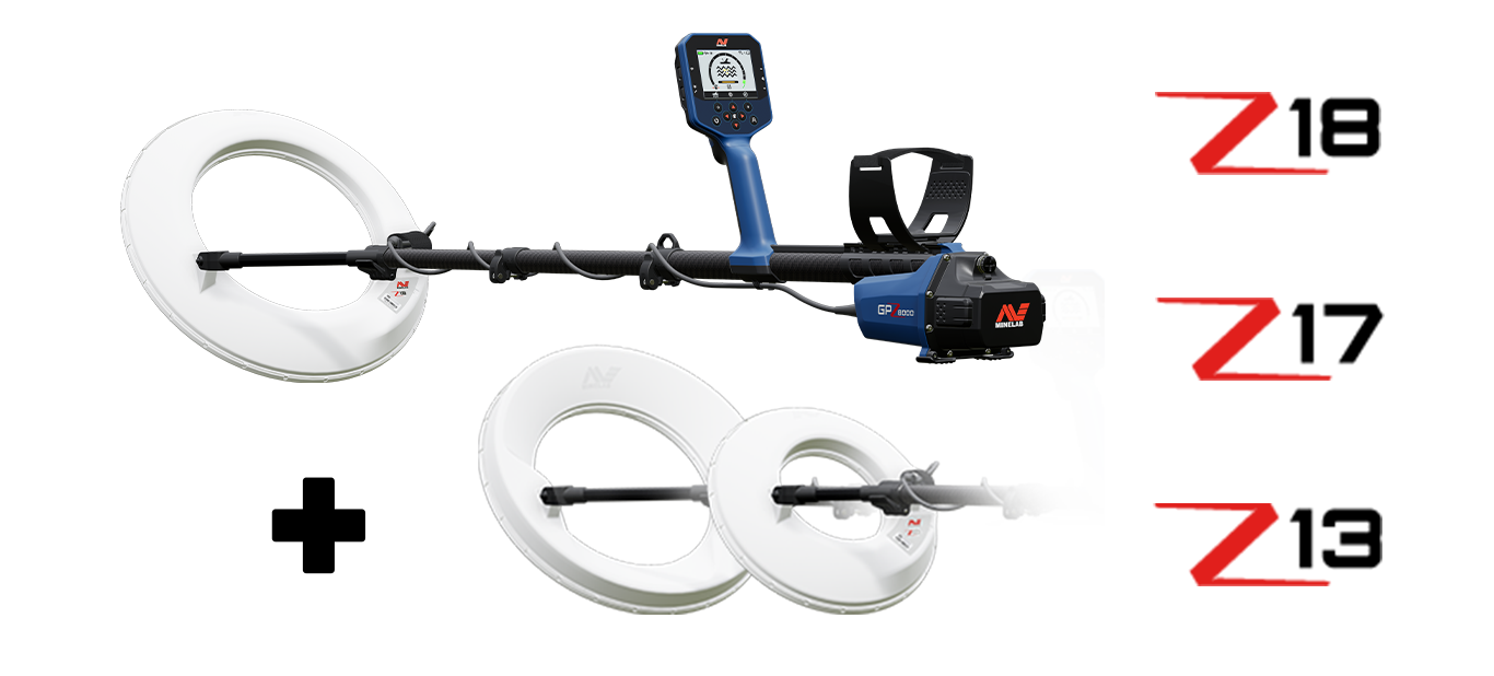 Minelab GPZ 8000 Three Coil Pack Profi-Golddetektor / Metalldetektor