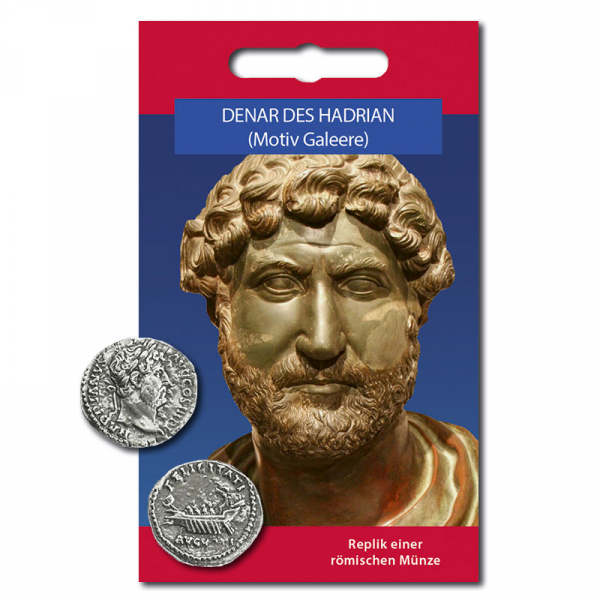 Denarius des Hadrian (Motiv Galeere) - Münzreplik