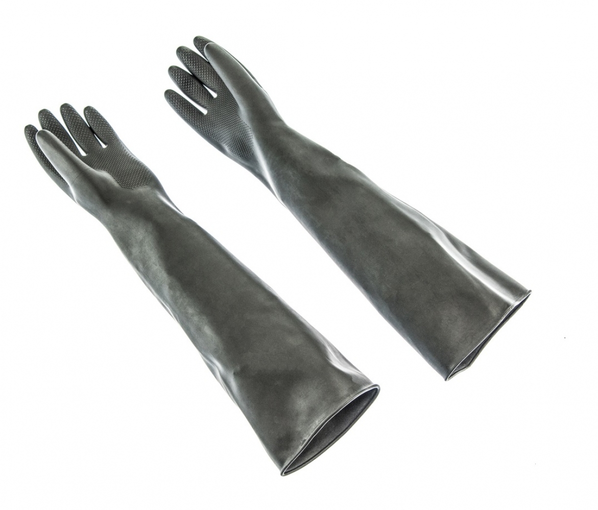 Handschuhe, ca. 56 cm lang - aus Gummi, Größe L
