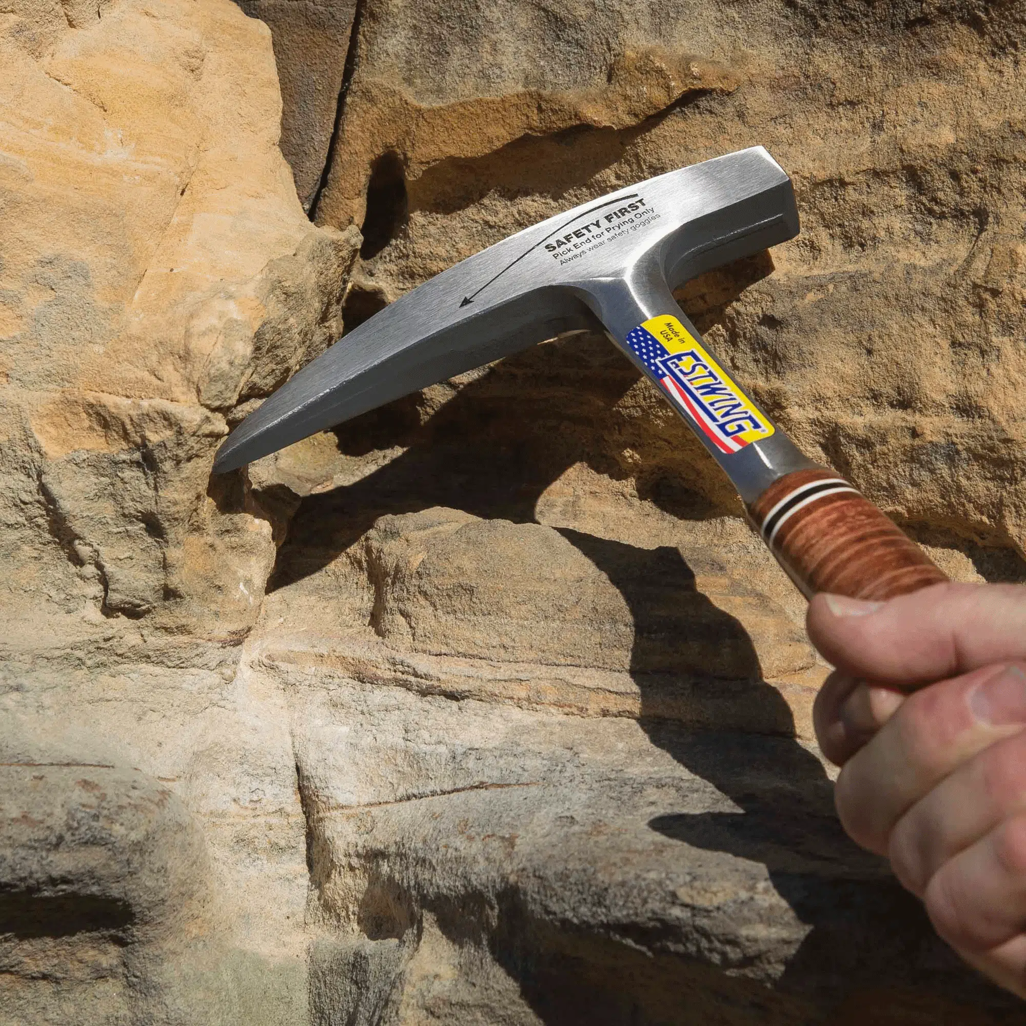 Estwing Geologenhammer / Pickhammer mit Ledergriff E30