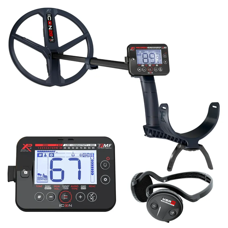 XP Icon WSA ST Metalldetektor, 28cm Suchspule, WSA ST Kopfhörer, kabellos, FMF Multifrequenz (ICON-28FMFRCWSAST)