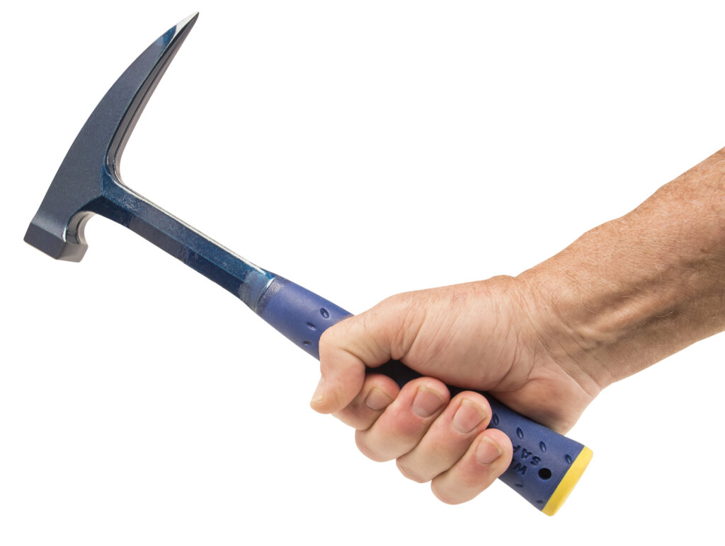 Estwing Geologenhammer / Pickhammer mit blauem Vinylgriff (grosse Schlagfläche)  E6-24PC