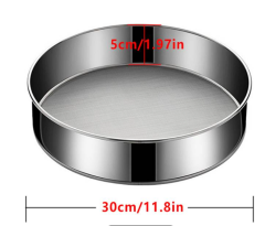 Sieb aus Edelstahl - Maschenweite Mesh 40 = 0,635 mm - Durchmesser 30 cm