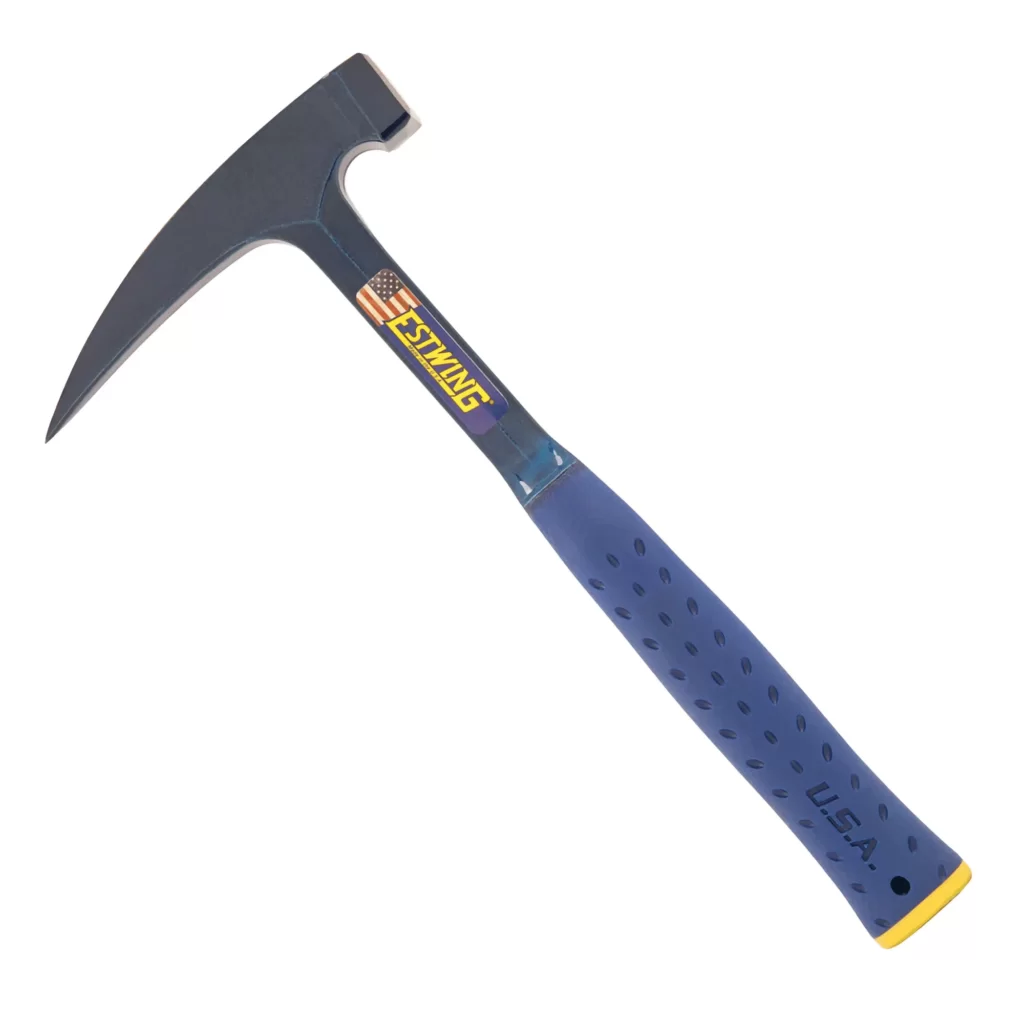 Estwing Geologenhammer / Pickhammer mit blauem Vinylgriff (grosse Schlagfläche)  E6-24PC